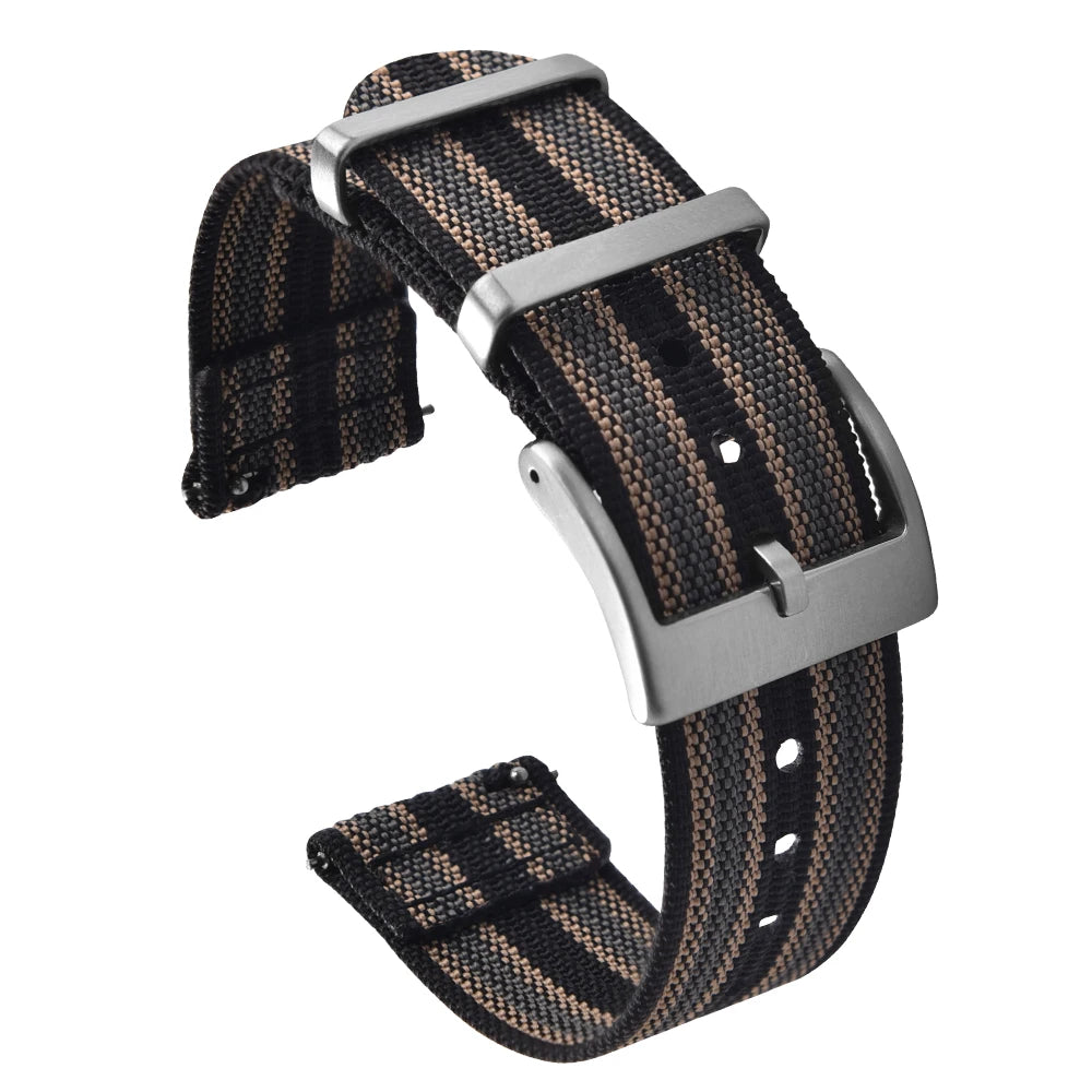 New Ribbed Nylon Watch Strap 18mm 20mm 22mm Qucik Release Straps Military Sports Watchband Fabric Strap for Omega/Smart/Samsung