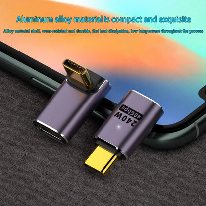 USB 4.0 PD 240W 8K 60Hz Charger Connector for Macbook 40Gbps High Speed USB C OTG U-Shape Straight Angle Male to Female Adapter
