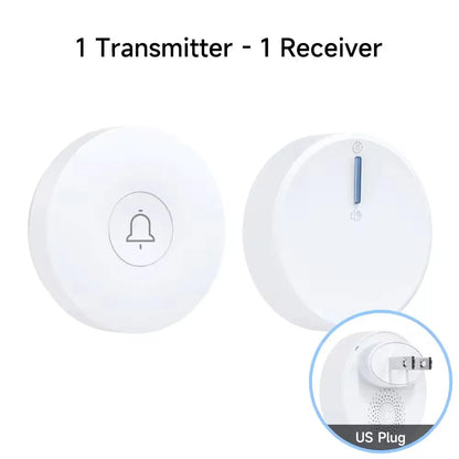 Outdoor Waterproof Circular Self Generating Wireless Doorbell Compatible With Ac 110v-240v Us/Eu Plug Ultra Long Distance Caller