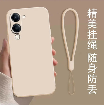 For VIVO Y29S Y19 5G Y04 Y19e 4G Case Simple Skin-friendly Silicone Lanyard Cover for VIVo Y29 s Anti-slip Shockproof Funda