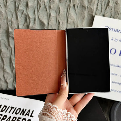 Business Plain Leather All-inclusive Flip Case for Samsung Galaxy Z Fold 8 Wide 7 6 5 Fold8 Ultra Camera Protection Bumper Cover