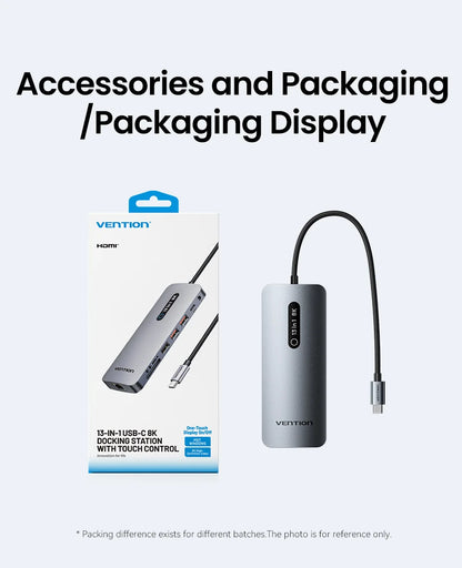 Vention 13 in 1 USB C Docking Station 8K DP Triple Display Dual 4K HDMI USB 3.2 HUB One Touch Screen Off for MacBook Pro Windows