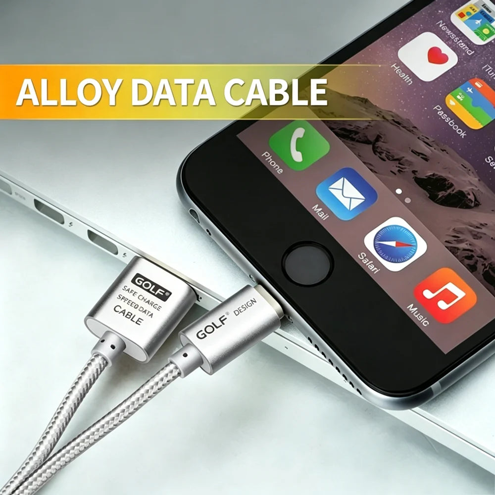 Alloy Braided USB Fast Charging Cable For iPhone X XR XS Max 11 12 13 Mini 14 Pro Max 7 8 14 Plus Quick Charge USB-A Data Cable