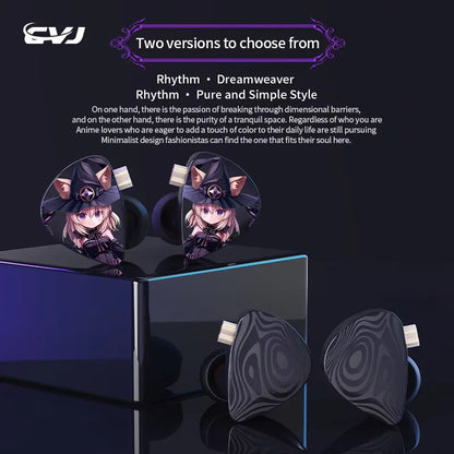 CVJ Night Elf IN Ear Monitors Earphones DLC 3DD Dual-Channel Three-unit HIFI IEM With QDC Silver-Plated Cable 3.5mm Metal Plug