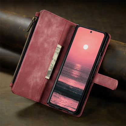 Leather Case for Samsung Galaxy Z Fold 8 7 6 Fold 5 4 3 Flip Purse Book Coque Retro Wallet Vintage Card Slots S-pen Holder