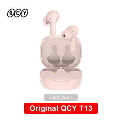 QCY T13 Wireless Bluetooth Earphone with 4 Mics ENC HD Call Headset V5.1 TWS Earphone Touch Control Earbuds Long Standby 40H