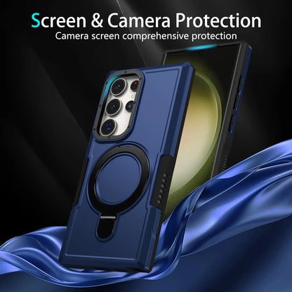 Luxury Armor Case for Samsung Galaxy S26 S25 S24 S23 S22 S21 S20 Note 20 Ultra Plus FE F12 Ring Holder Slide Lens Stand Cover