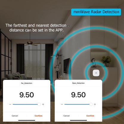 ZigBee / Wifi MmWave Human Presence Motion Sensor With Luminance/Distance Detection 5/110/220V Tuya Smart Life Home Automation