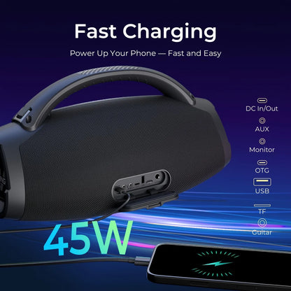 W-KING X20S Bluetooth Speaker W/Strap140W RMS Massive Bass Party Boombox IPX7 Waterproof Speaker Loud Outdoor Portable Sound Box