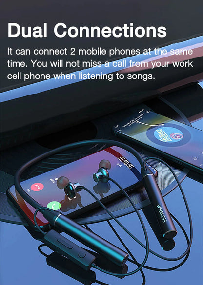 Wireless Headphones Neckband Bluetooth Earphone 180 Hours Long Battery With Microphone High Quality Headset For Sport