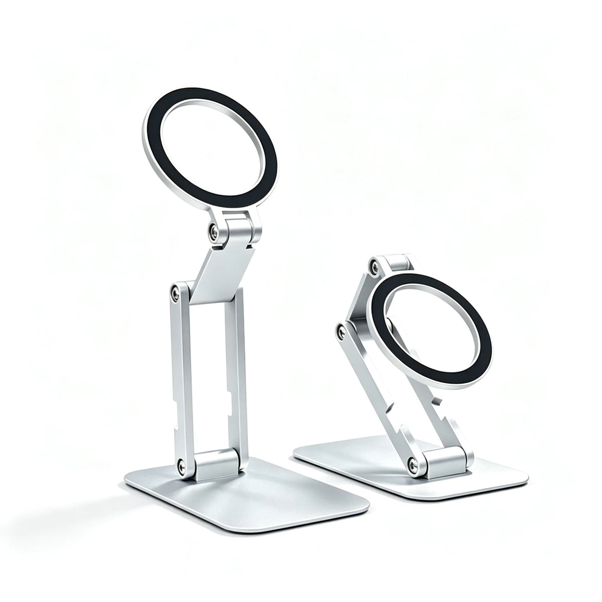 2-in-1 Alloy Magnetic Phone Stand, Foldable 360 Rotation, Handheld & Desktop Dual Use, Universal Compatible with Phone & Tablet