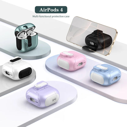 Magnet Security Lock Cover for Airpods 4 ANC Case With Lanyard Full Body Protection Shockproof Charging Cases For Airpods Pro 2