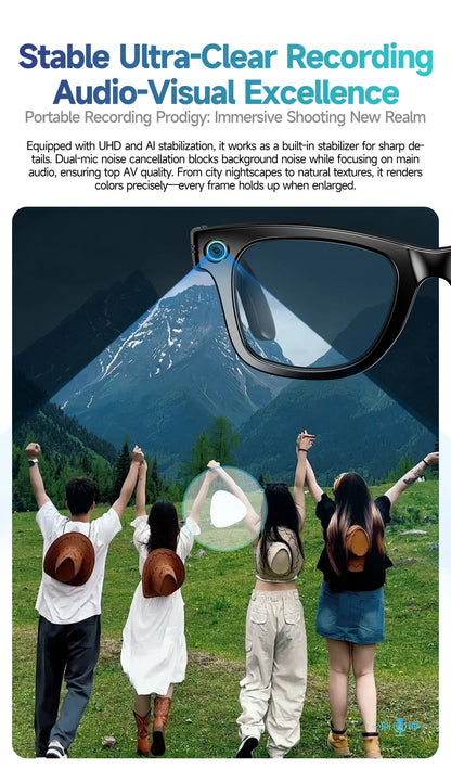 AI Smart Glasses with 8MP Camera Video Recording 100+ Languages Translation Sunglasses Bluetooth Call Music Play Men Women 2026