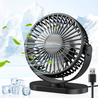 USB Fan Portable Desktop Wall Mounted Mini Electric Fan Mute 3 Speed Adjustment Air Circulator For Home Desk Office