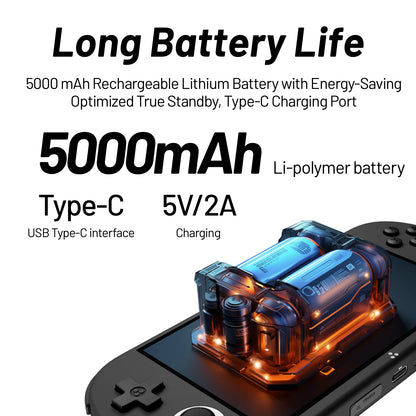 Trimui Smart Pro S TG5050 Handheld Game Console - Best for PSP Game, Octa-core 2.0GHz 4.96" IPS Display RGB LED 5000mAh Battery