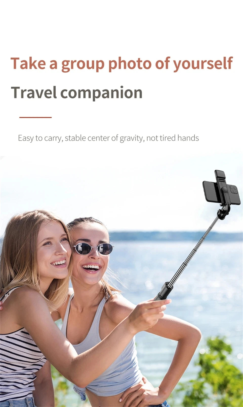 MEUYAG Magnetic Extendable Selfie Stick Tripod Holder Stand with Bluetooth Wireless Remote for Magsafe IPhone Android Monopod