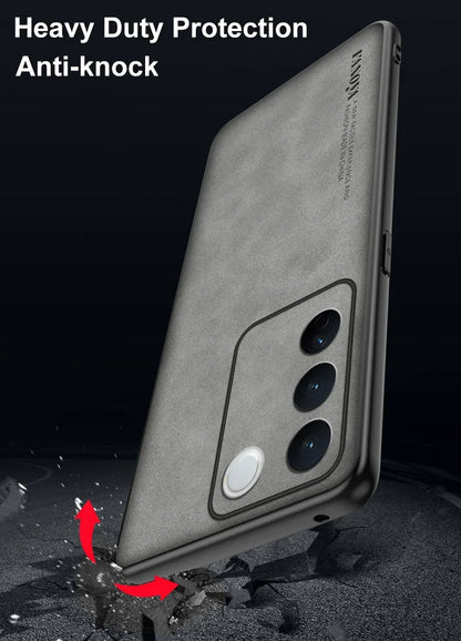 For Vivo V27E V27 E Case Luxury PU Leather Phone Case For Vivo V27 S16 Pro 5G S16E Back Cover Matte Silicone Full Protection