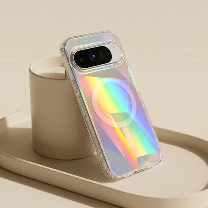 Clear Rainbow Magnetic Phone Case For Google Pixel 11 10 9 Pro XL A For Magsafe Wireless Charge Shockproof Bumper Tough Cover