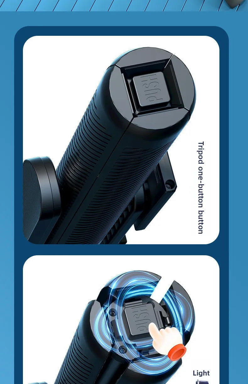 A14 Bluetooth Selfie Stick 1.8M Aluminum Alloy Tripod Stand with One-Key Pop-Up for Phone Live Streaming and Photography