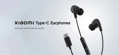 Xiaomi Type-C Earphones Clear Calls HD Microphone IP54 Dust Water Resistant Type-C Port Plug Play Wired Headphone