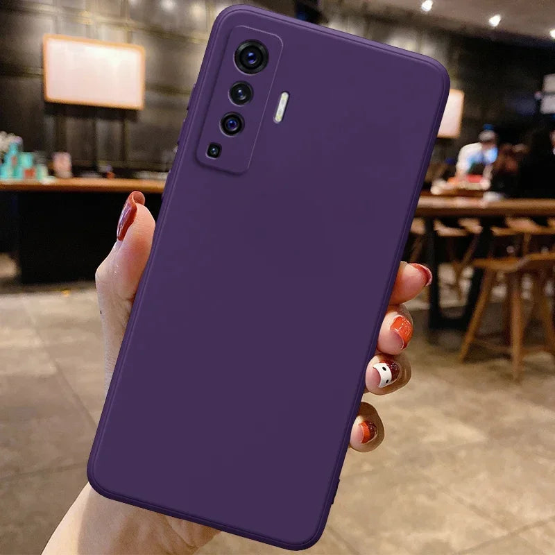 Luxury Square Liquid Silicone Case for VIVO X50 Pro Plus Lite X51 5G Camera Protective 360 Shockproof Phone Cover X50Pro X50Lite