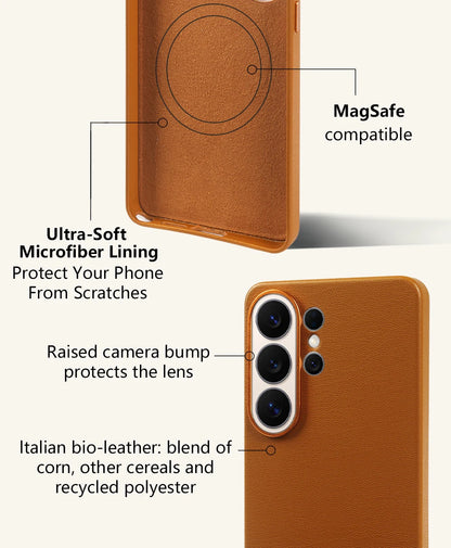For Magsafe Premium Leather Case for Samsung Galaxy S26 Ultra S26Ultra S26Plus S25 Plus S25Ultra Phone Case Cover Magnetic Coque
