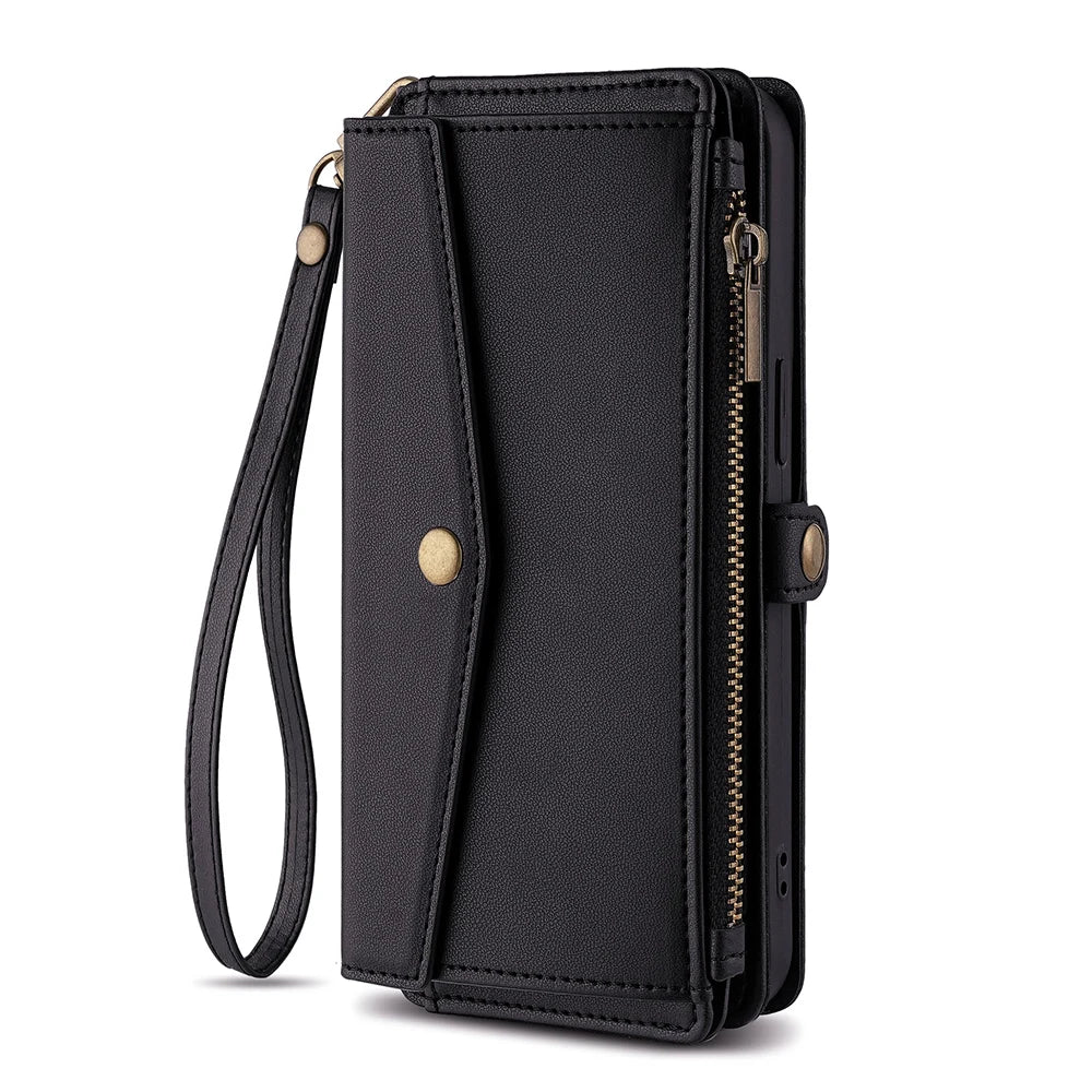 Wallet Flip Stand Leather Case For iPhone 11 12 13 14 15 Pro Max 6 6s 8 7 Plus X XS XR SE 2020 SE3 2022 Cover Crossbody-Bags