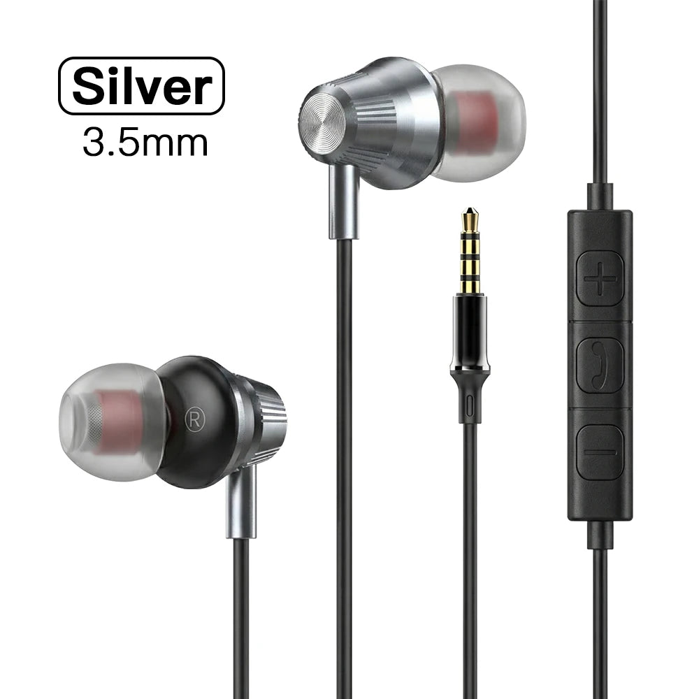 USB Type C Wired Earphones HiFi Stereo Surround 3.5mm in Ear Wired Headphones For Samsung Galaxy S26 S25 S24 Ultra Wired Earbuds