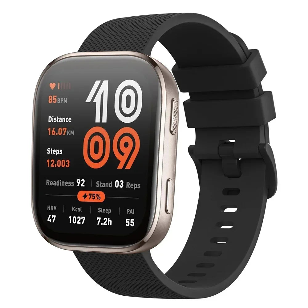 18mm/20mm/22mm Silicone straps For Amazfit GTS 4/3/2/2e/4 Mini/GTR 4/3/3 Pro/2/2e Sport Bracelet Amazfit bip 6-5-3/u/s/pro band