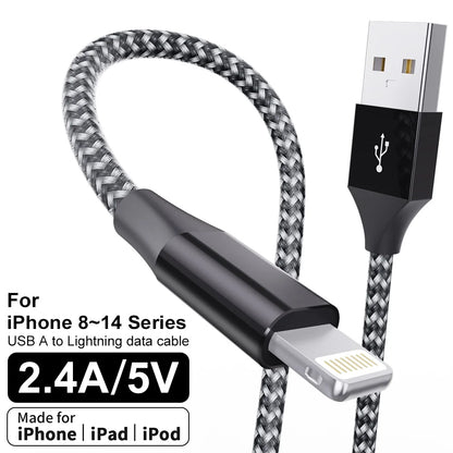 LAIHONEN MFi Certified 1PC/3PCS 10FT USB‑A to Lightning Cable Fast Charging Data Cord for iPhone 14 13 12 X XR
