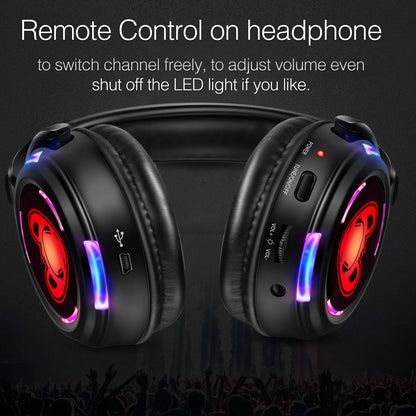 Best Silent Disco Headset Party System LED Flashing Headphones with 3-CH 500M  Transmitter- RF Wireless For iPod MP3 DJ Music