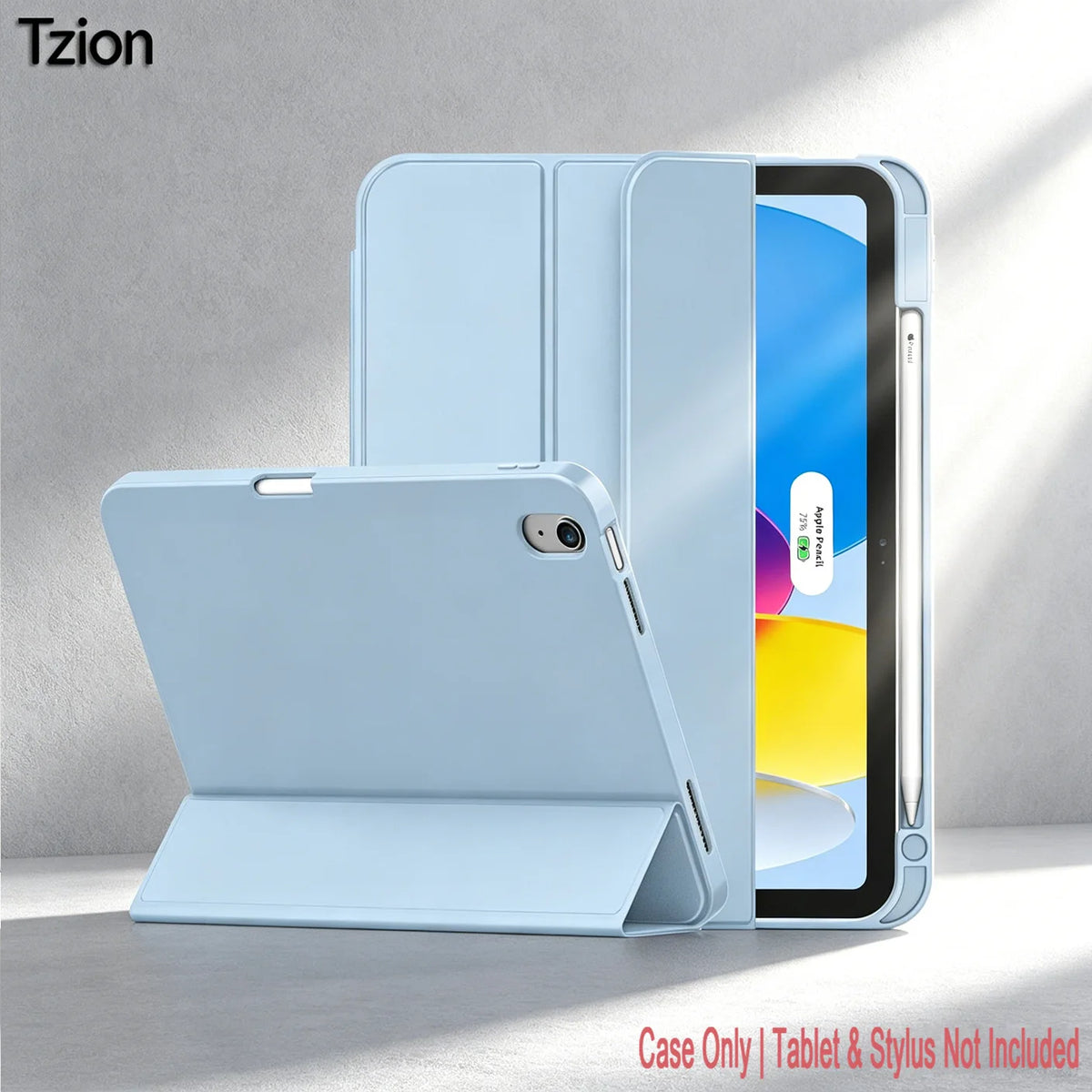 Case for iPad 10th Gen 2022 /(A16)11th Gen 2025,Auto Sleep/wake,Slim Tri-fold Stand TPU Back Protective Cover with Pencil Holder