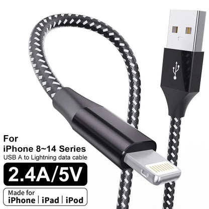 LAIHONEN MFi Certified 1PC/3PCS 10FT USB‑A to Lightning Cable Fast Charging Data Cord for iPhone 14 13 12 X XR