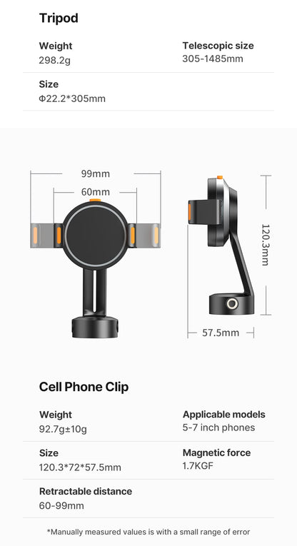 Ulanzi SK-05 Metal Smartphone Tripod Bluetooth Selfie Stick Desktop Tripod Travel Vlog Live Streaming for iPhone Android