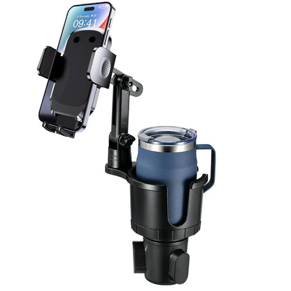 Car Phone Holder, Cup Holder Phone Mount With Memory Function 360°Rotation iPhone Car Phone Mount With Adjustable Long Neck