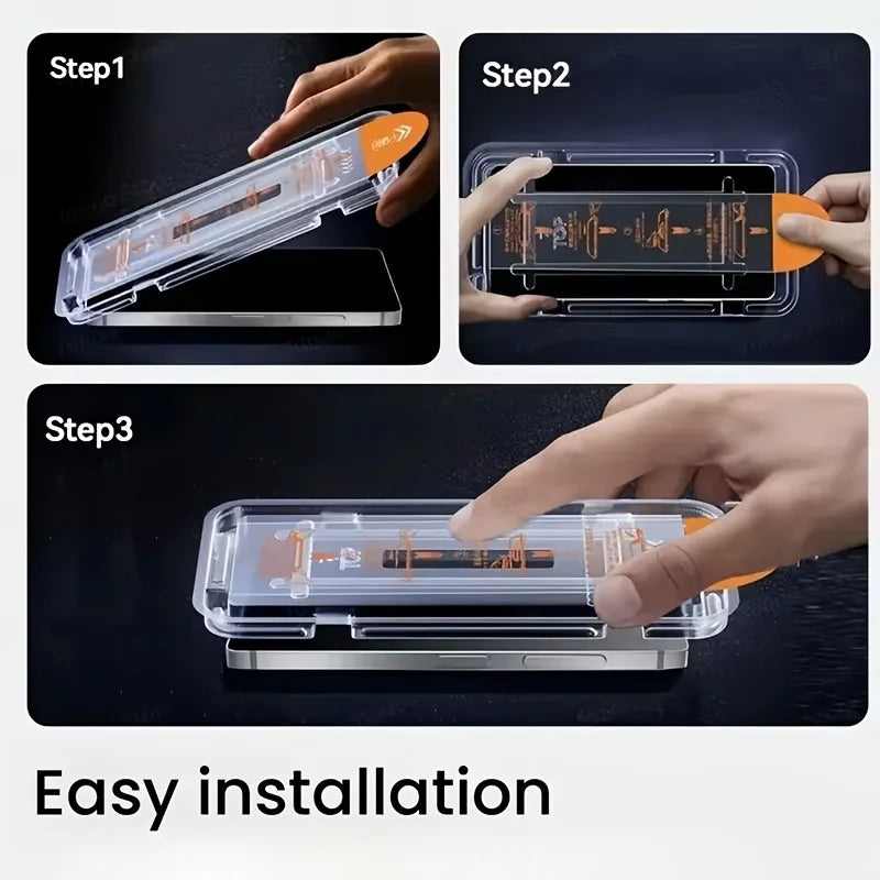 1-5PCS Easy Install HD Screen Protector For iPhone 17 Pro Max 15 16 13 11 14 16e 12 Mini XR X Xs 7 8 Plus Air Tempered Glass