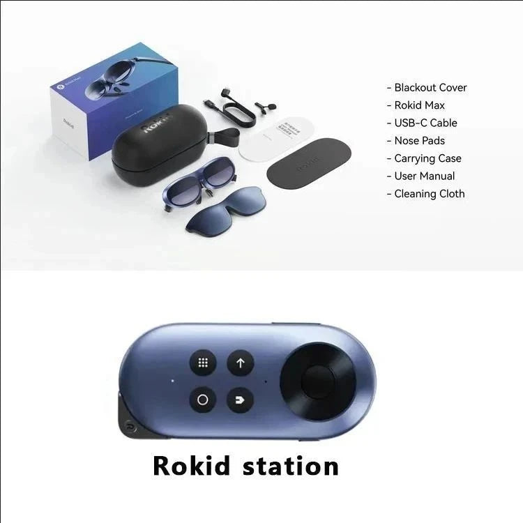 Rokid Max AR 3D Smart Glasses Station Overseas Global Version Micro OLED 215' Max Screen FoV Viewing For Video Games
