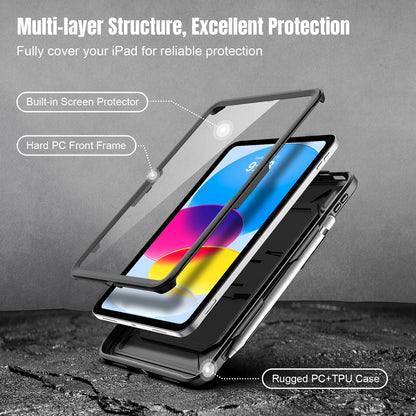 Case for iPad (A16) 11th Generation 11Inch 2025,iPad 10th Gen Case 2022 with Screen Protector Heavy Duty Shockproof Rugged cover
