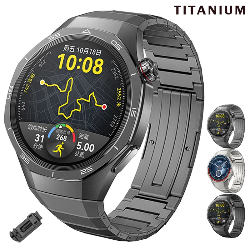 No Gaps Luxury Titanium Alloy Strap For Huawei Watch GT 5 Pro Metal Bracelet For Huawei Watch GT 5 Pro Business Band Correa