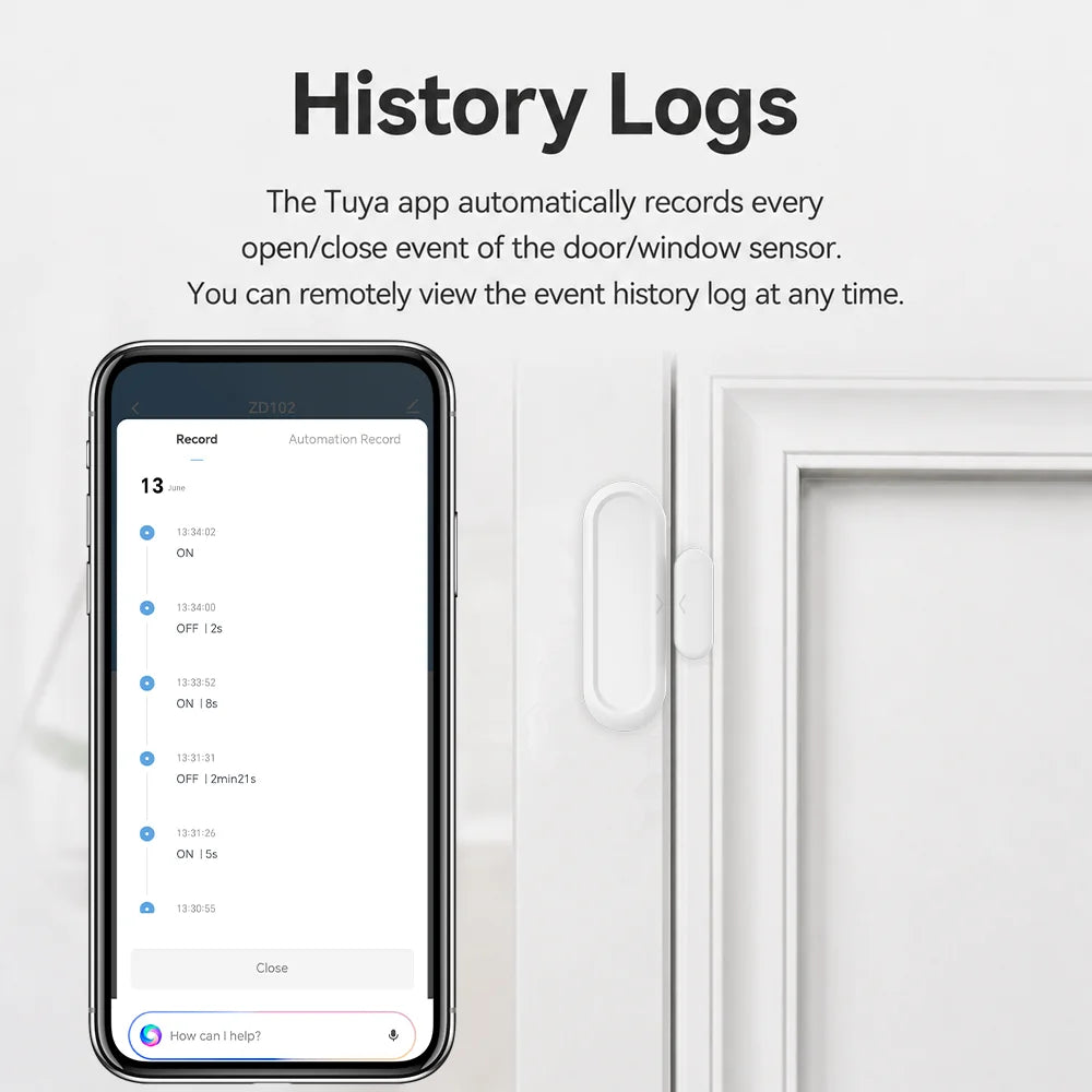Tuya Zigbee/WiFi Door Window Magnetic Sensor IP65 Waterproof Wireless Connection Smart Home Protection Door Detectors Automation
