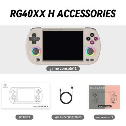 ANBERNIC RG40XX H Handheld Game Console 4'' Screen Linux System Joystick RGB Lighting Effect RG40XXH Video Player Trimui Console