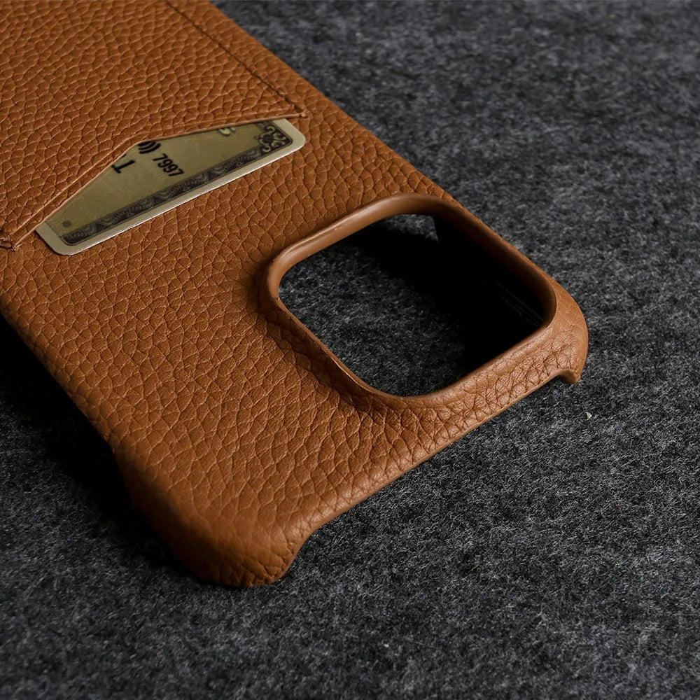 Multifunctional Charging Cable Lanyard Genuine Leather Case for IPhone 18 Pro Max 17Pro 16 15 14 13Pro Crossbody Strap Card Slot
