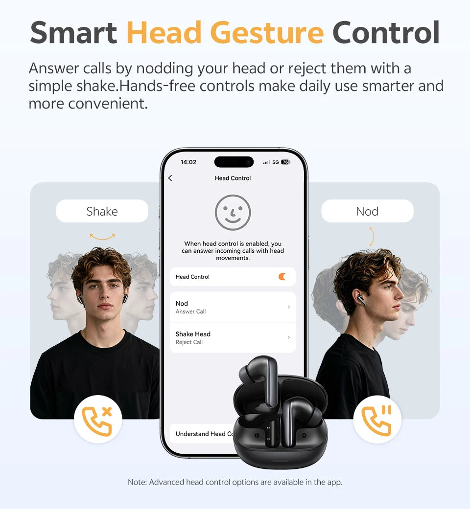 QCY HT21 Wireless Earphones Melobuds N65 -60dB AI Adaptive ANC Earbuds Bluetooth 6.0 LDAC Hi-Res Audio 8 Mics 50Hrs Headset