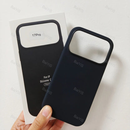 Luxury Original Magnetic Liquid Silicone Phone Case For iPhone 17 18 Pro Max For Magsafe Wireles Charger Button Cover with box