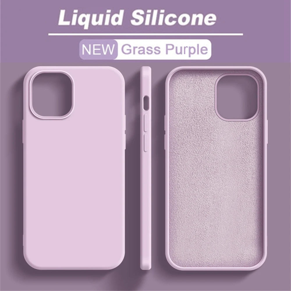 Original Liquid Silicone Cases For iPhone 15 14 11 13 12 Pro Max Mini XR X XS 8 7 Plus SE2020 Luxury Soft Case Phone Accessories
