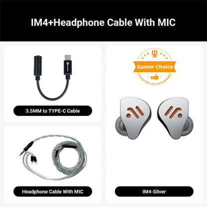 Fosi Audio IM4 Hifi Wired Earphones Open-Back Dynamic Drivers IEM Headphones For Music Monitoring Gaming Earbuds