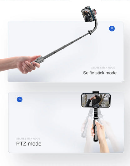 Mobile gimbal Stabilizer Foldable with Tripod Stand, Anti-Shake Function and Phone Holder for Live Streaming and Selfie Stick