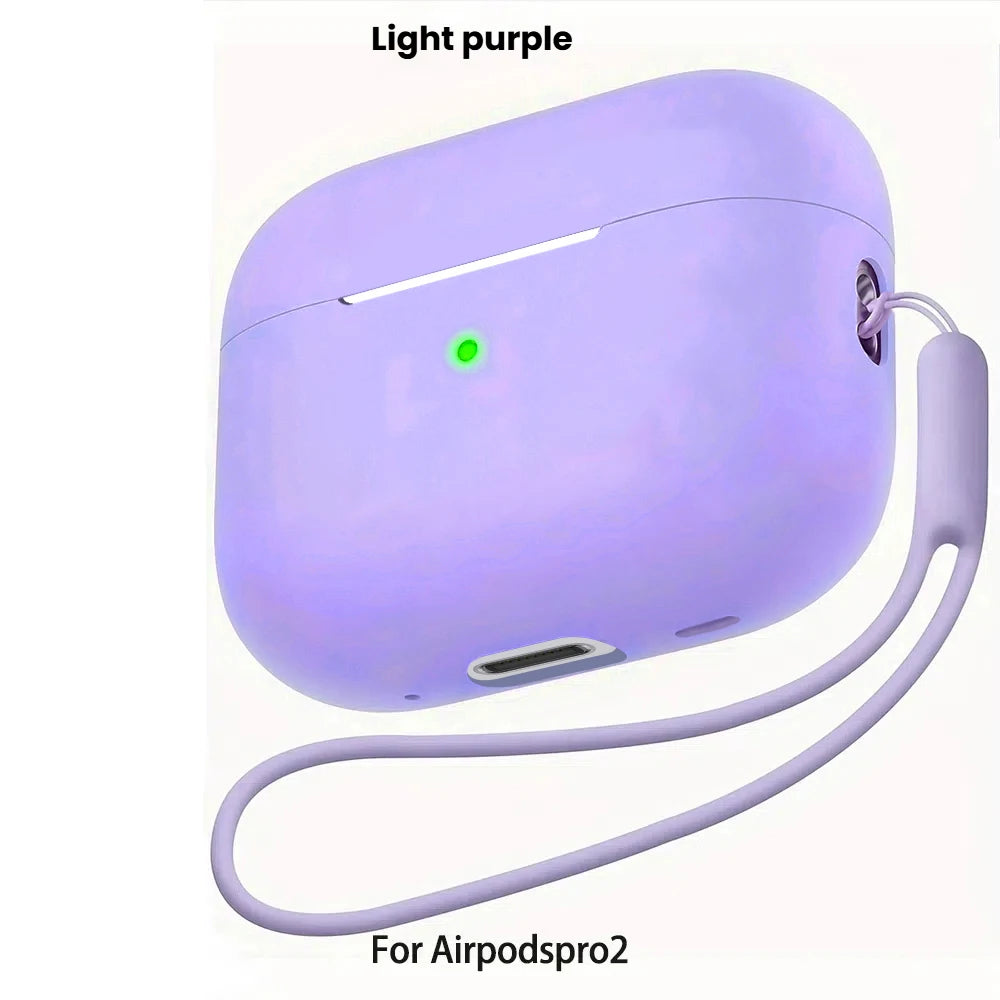 For AirPods Pro 2 2nd Case Cover With Lanyard Soft Silicone Protective Cases For Apple AirPods Pro2 Air Pod Pro2 Gen Coque Funda