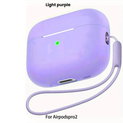 For AirPods Pro 2 2nd Case Cover With Lanyard Soft Silicone Protective Cases For Apple AirPods Pro2 Air Pod Pro2 Gen Coque Funda