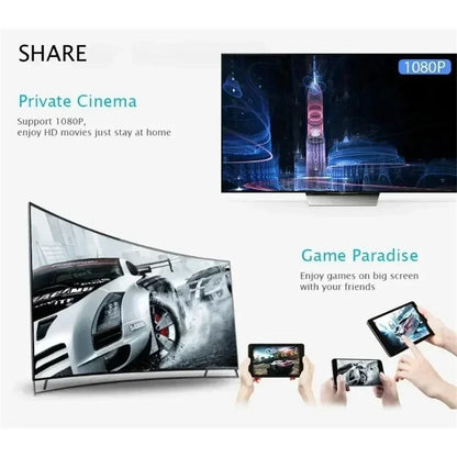 Portable 1080P Wireless TV Stick Video Receiver TV HD WIFI Dongle Adapter For Android/iOS TV Box Computer Live Screen Projector